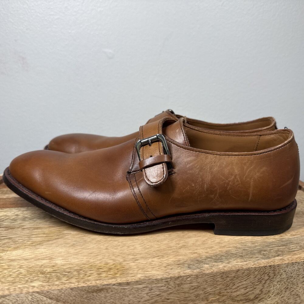 Allen Edmonds Warwick Shoes Men's 9D Monk Strap Loafers Brown Walnut Leather USA - Picture 4 of 16